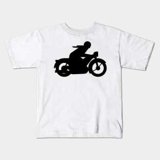 AWO Motorcycle Rider Silhouette (black) Kids T-Shirt